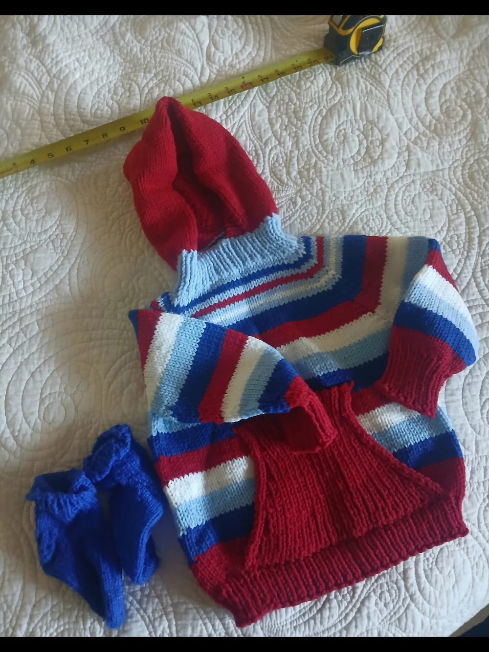 Various handknit toddler winter wear